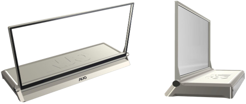 達輝國際在 2025 台北國際電腦展展示最新 Micro LED 透明顯示器，具備高透光與模組化拼接設計