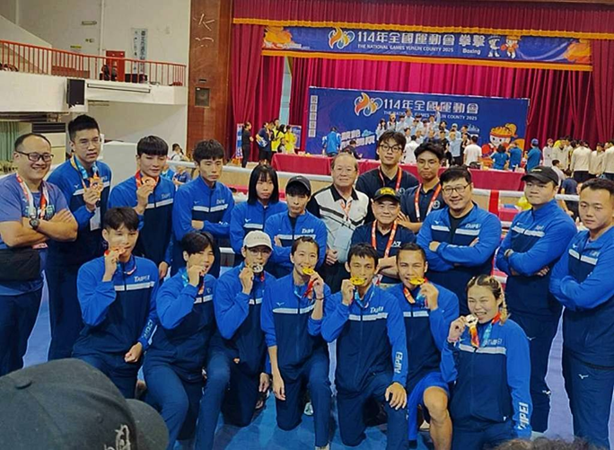 台北市拳擊代表隊在雲林全運會拳擊賽中奪得5金3銀3銅，締造五連霸紀錄