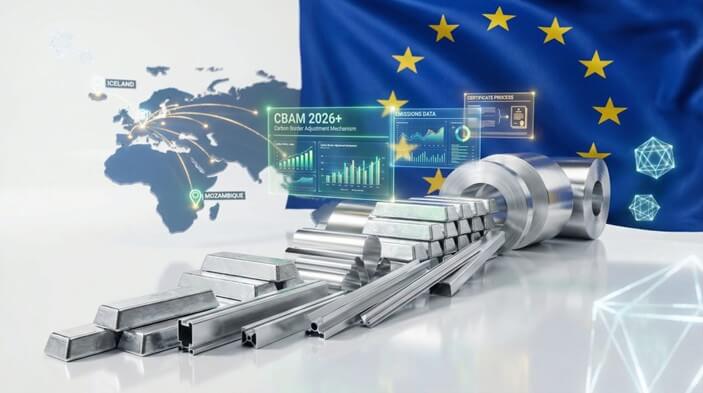 EU CBAM 2026 carbon border adjustment mechanism covering steel and aluminum products