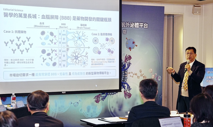 腦部導航外泌體技術示意，突破血腦屏障應用於神經退化性疾病