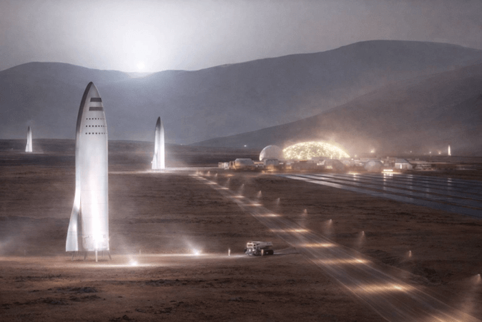 SpaceX Orbital AI Infrastructure Concept SpaceX satellite network and orbital data center concept representing space-based AI