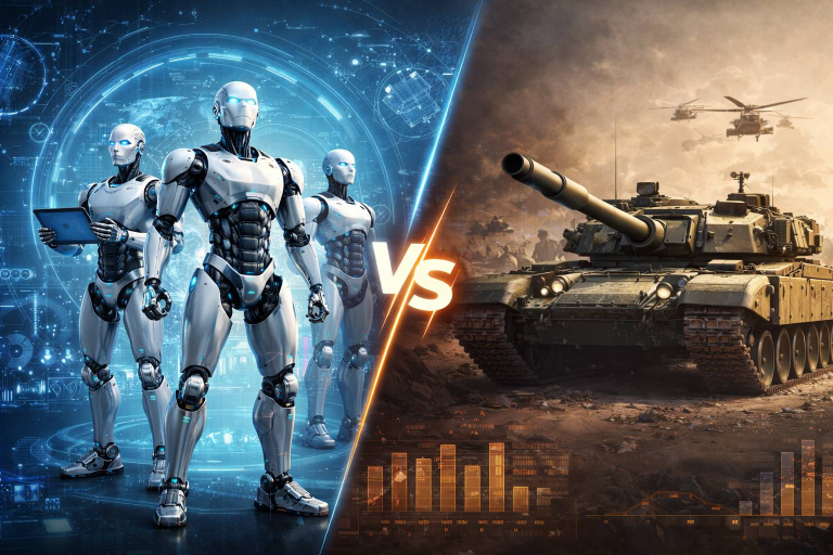 2026年央視春晚宇樹科技人形機器人完成武術動作與動態平衡展示，象徵AI軍事與產業戰略轉型