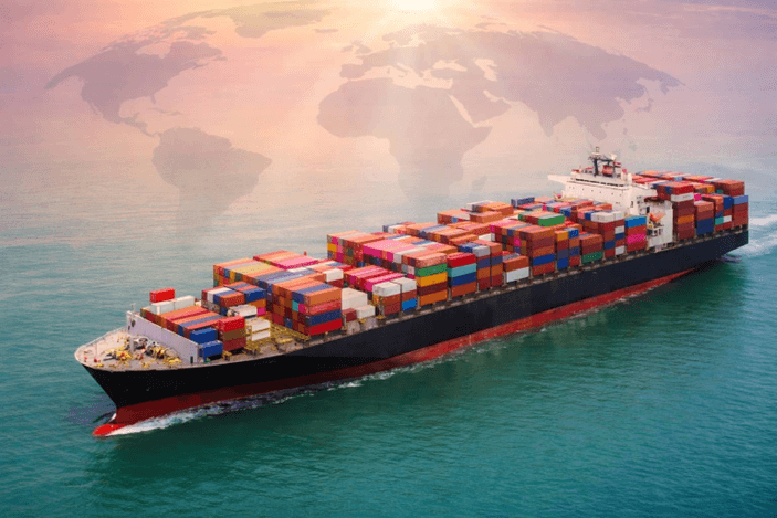 Global shipping vessels and port logistics infrastructure illustrating oversupply and demand divergence in the 2026 maritime market