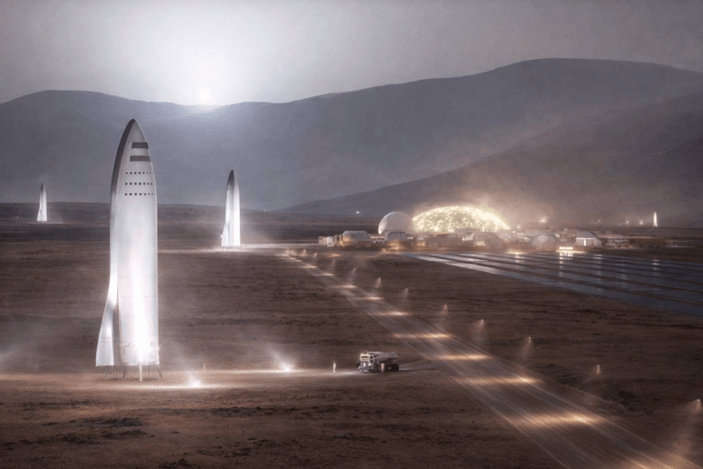 SpaceX火箭與Starlink衛星象徵太空AI算力基礎設施布局