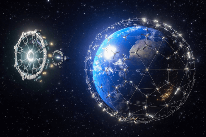 SpaceX火箭與Starlink衛星象徵太空AI算力基礎設施布局