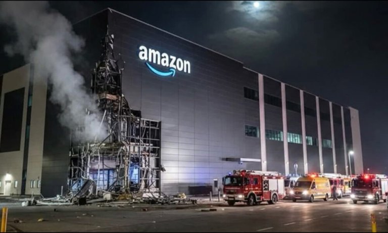 中東戰爭科技基礎設施戰略圖，顯示Amazon AWS、Microsoft、Google、NVIDIA等企業在中東的雲端與AI研發基地位置