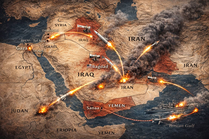 US Embassy Baghdad missile attack Iraq 巴格達美國大使館遭飛彈攻擊煙霧升起