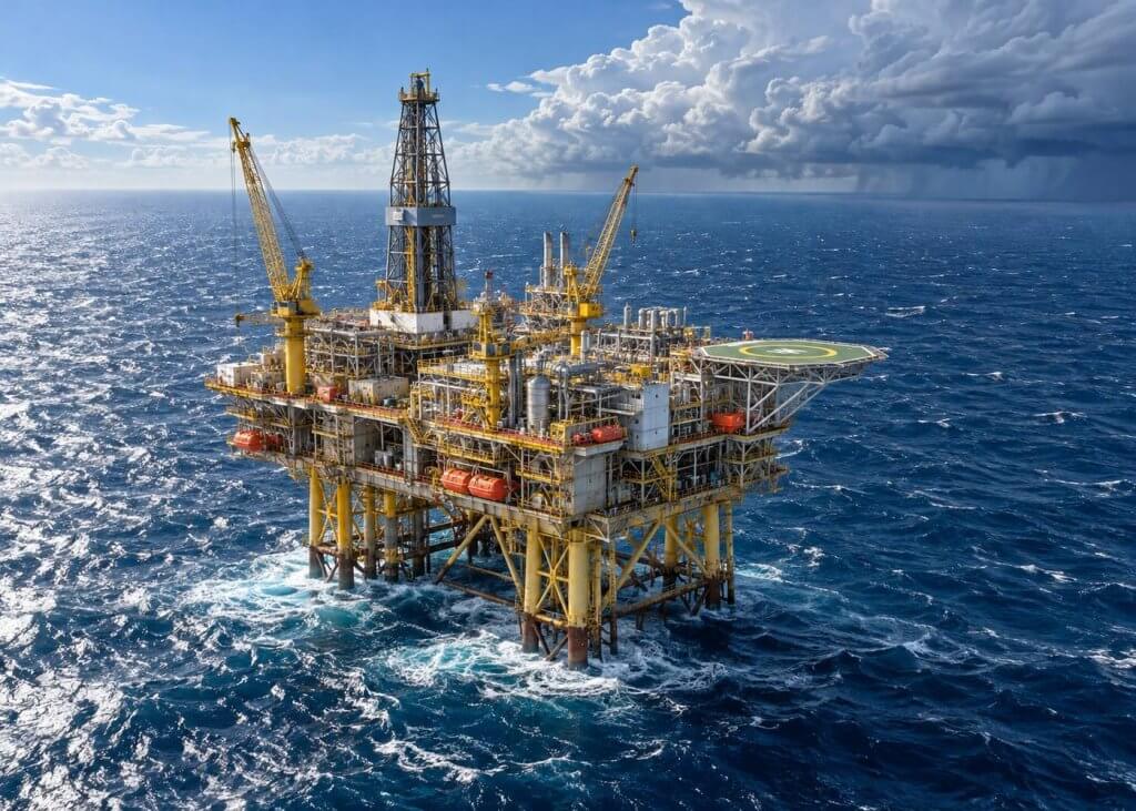 海上油氣生產平台與周邊海域示意圖